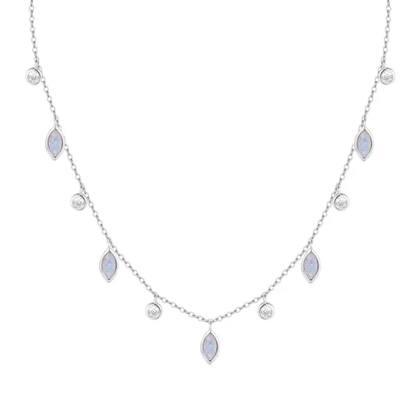 SS Opal Dangle Station Necklace Carroll's Jewelers Doylestown, PA