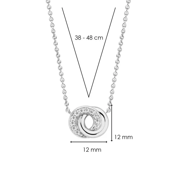 SS Double Circle CZ necklace Image 2 Carroll's Jewelers Doylestown, PA