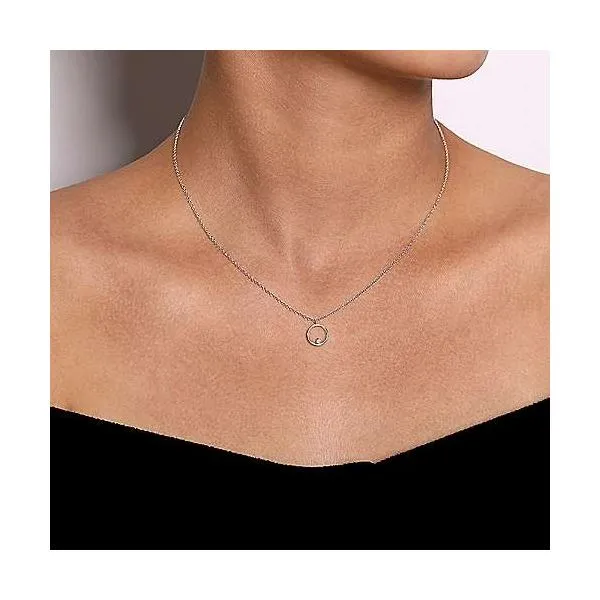 SS Circle necklace with diamond Image 2 Carroll's Jewelers Doylestown, PA