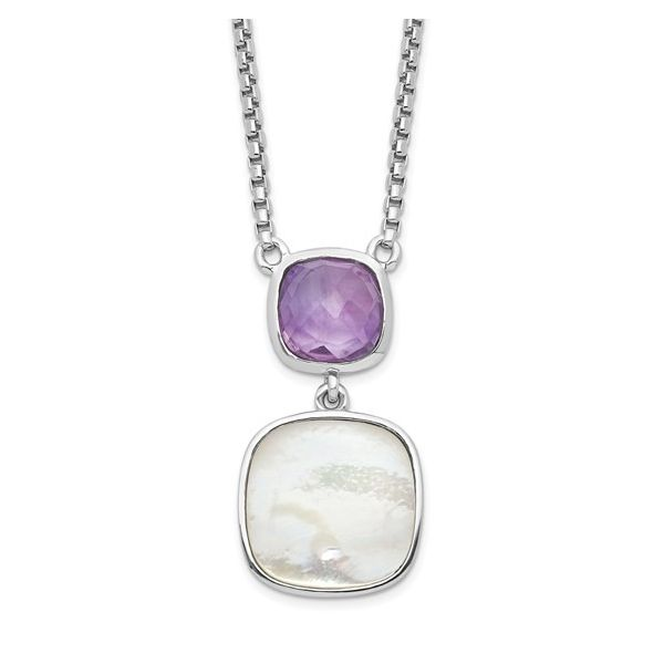 Sterling Silver Amethyst and Mother of Pearl Necklace Carroll's Jewelers Doylestown, PA