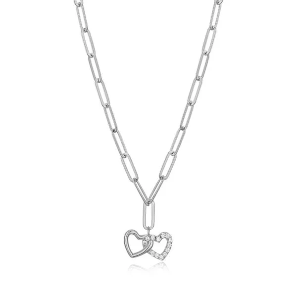 SS Double Heart Diamond Necklace Carroll's Jewelers Doylestown, PA