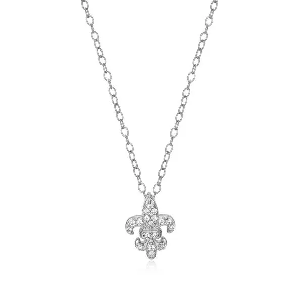 SS Diamond Fleur de Lis Necklace Carroll's Jewelers Doylestown, PA