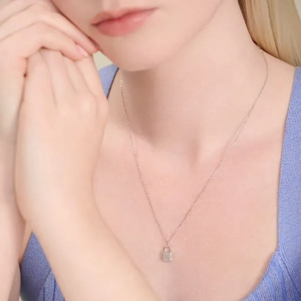 SS Diamond \Lock\ necklace