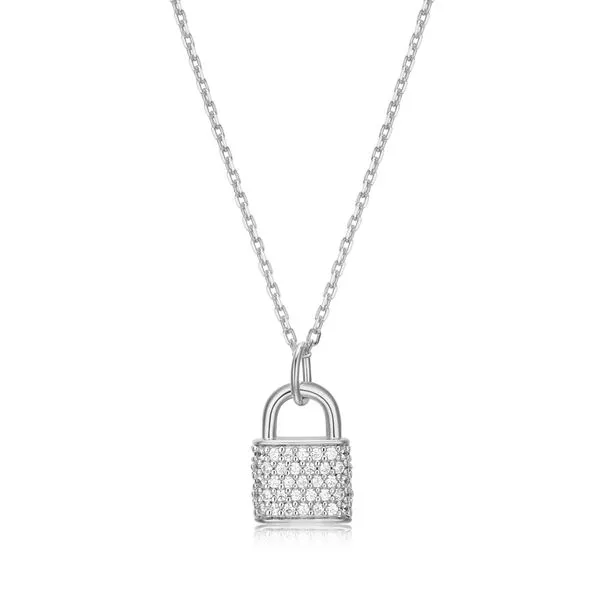 SS Diamond \Lock\ necklace