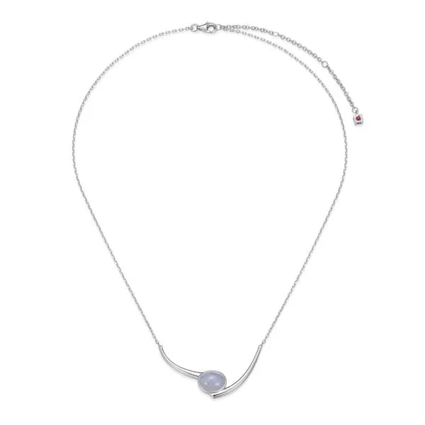 SS Blue Agate Necklace Image 2 Carroll's Jewelers Doylestown, PA