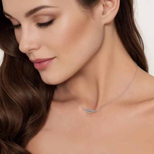 SS Blue Topaz Necklace Image 2 Carroll's Jewelers Doylestown, PA