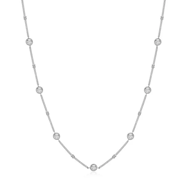 SS LG Diamond Station Necklace Carroll's Jewelers Doylestown, PA