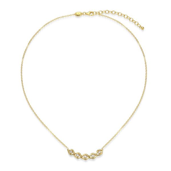 Gold Plated Intertwined Created White Sapphire Necklace Carroll's Jewelers Doylestown, PA