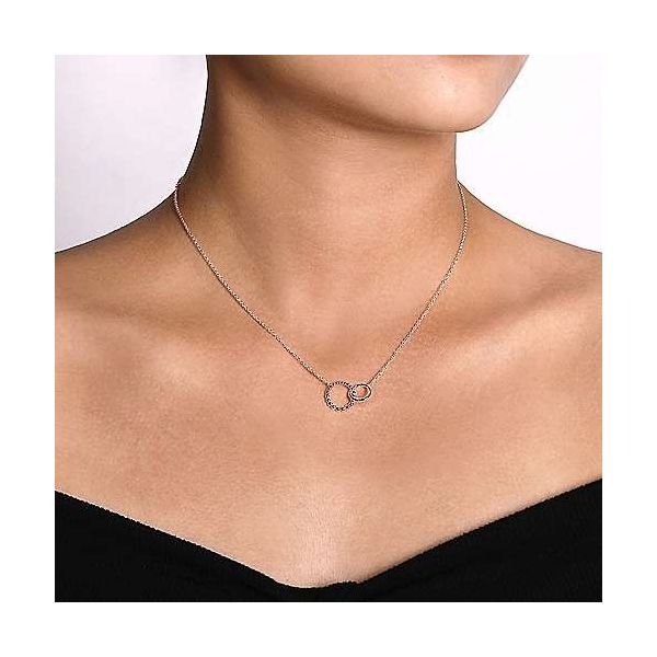 SS Double Circle Necklace Image 2 Carroll's Jewelers Doylestown, PA