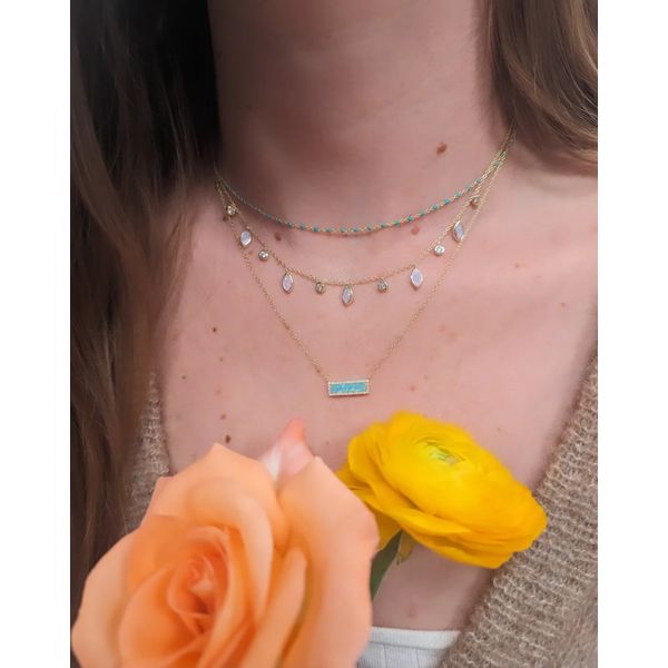 GP/SS Opal and CZ Bar necklace Image 2 Carroll's Jewelers Doylestown, PA