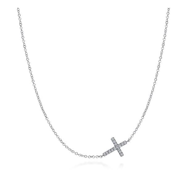 Silver Sideways Cross Necklace Carroll's Jewelers Doylestown, PA
