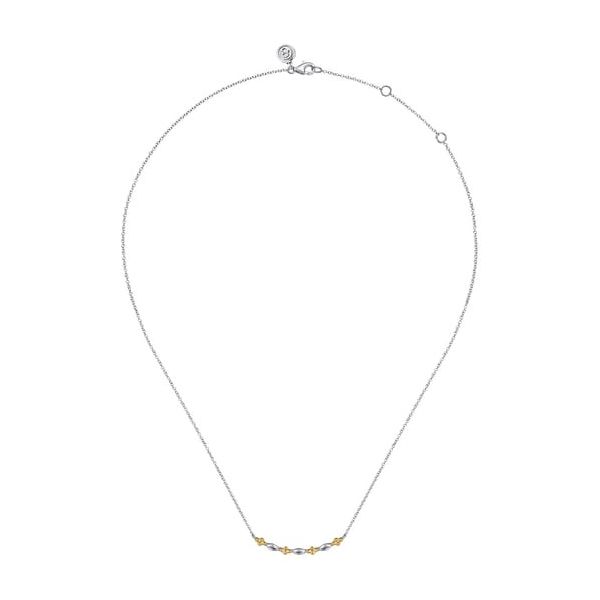 2 Tone Gold and Silver Bar Necklace Image 2 Carroll's Jewelers Doylestown, PA