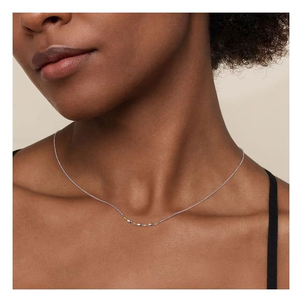 2 Tone Gold and Silver Bar Necklace Image 3 Carroll's Jewelers Doylestown, PA