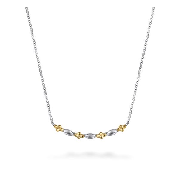 2 Tone Gold and Silver Bar Necklace Carroll's Jewelers Doylestown, PA