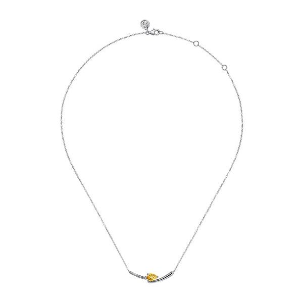 Sterling Silver Citrine Bypass Bar Necklace Image 2 Carroll's Jewelers Doylestown, PA
