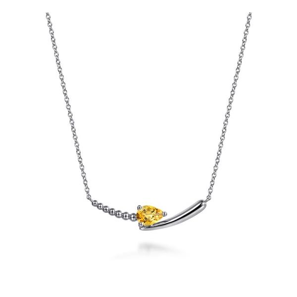 Sterling Silver Citrine Bypass Bar Necklace Carroll's Jewelers Doylestown, PA