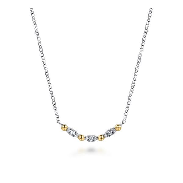 2 Tone Silver And Gold Bar Necklace Carroll's Jewelers Doylestown, PA