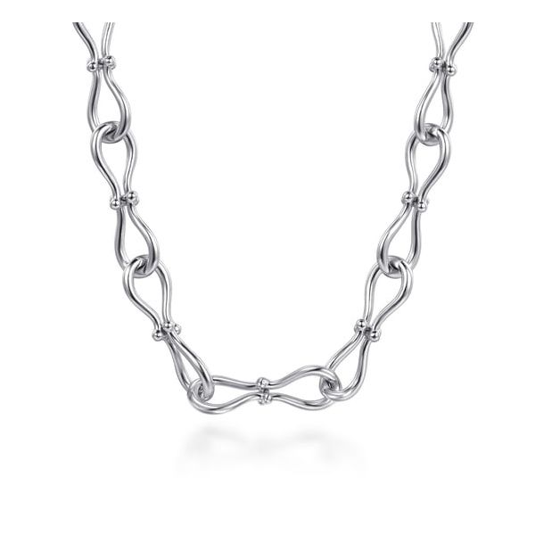 Sterling Silver Stirrup Link Chain Necklace Carroll's Jewelers Doylestown, PA