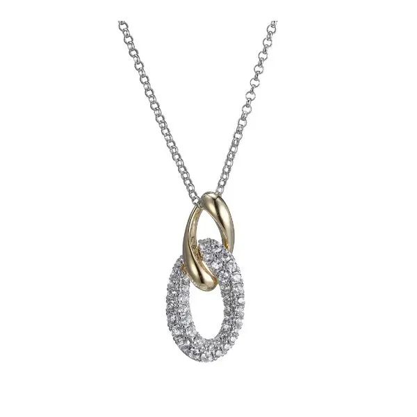 SS/GP Pave CZ link necklace Carroll's Jewelers Doylestown, PA