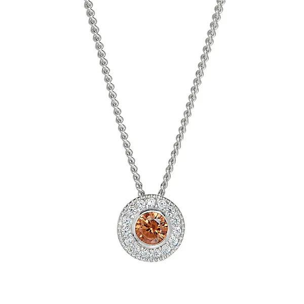 SS Simulated Citrine November Birthstone Necklace Carroll's Jewelers Doylestown, PA