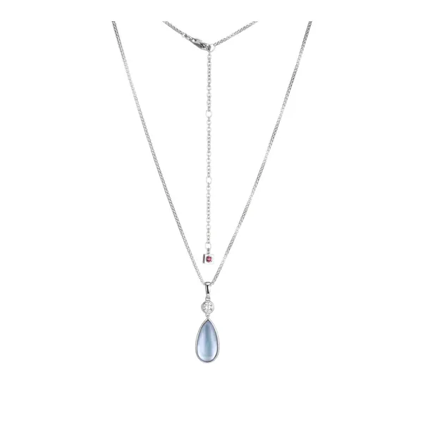 SS Blue Topaz and Mother of Pearl pendant Carroll's Jewelers Doylestown, PA