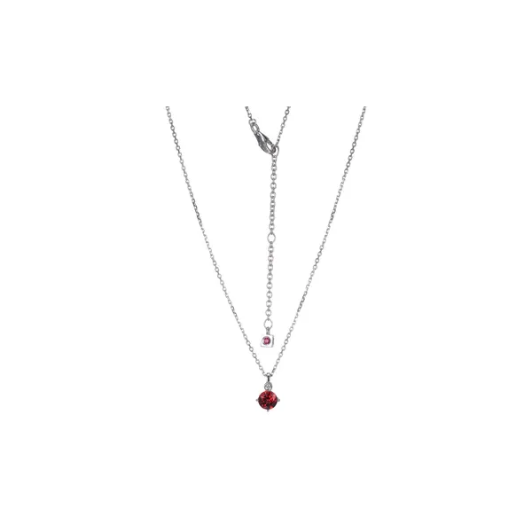 SS Garnet and Lab Grown Diamond Pendant