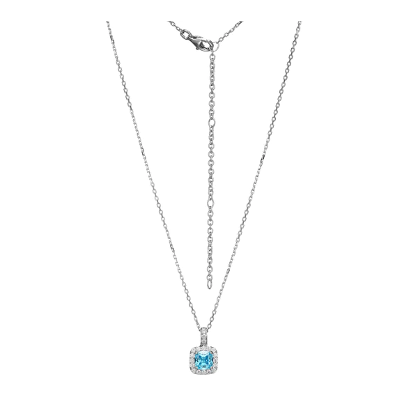 Sterling Silver Blue and white CZ Pendant Carroll's Jewelers Doylestown, PA