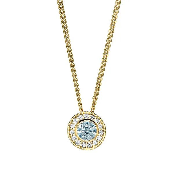 SS/GP March Birthstone Pendant Carroll's Jewelers Doylestown, PA