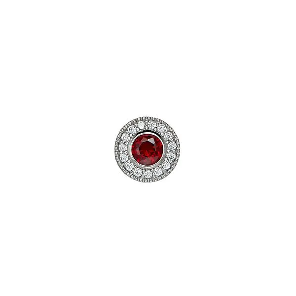SS Simulated Garnet January Birthstone Charm
