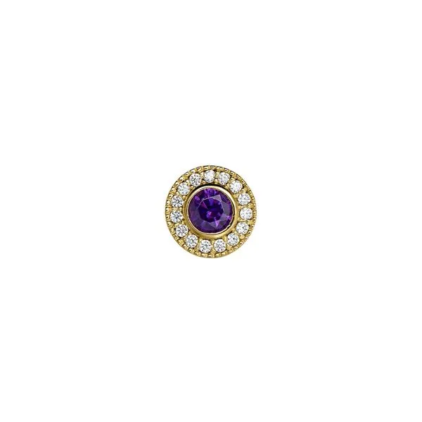 Yellow over SS Simulated February Birthstone charm