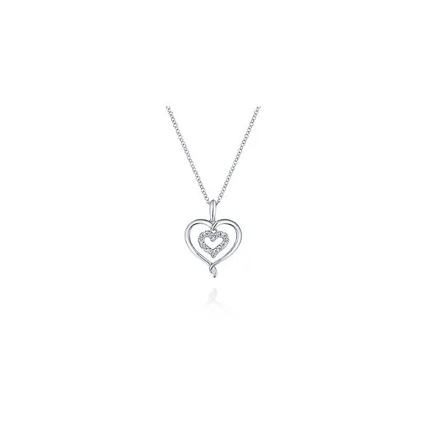 Sterling Silver Diamond heart pendant