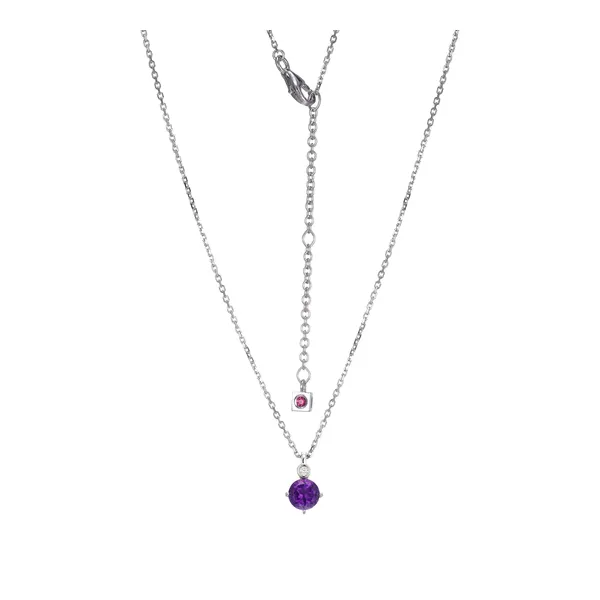 SS Amethyst and Lab Grown Diamond Pendant similar item image