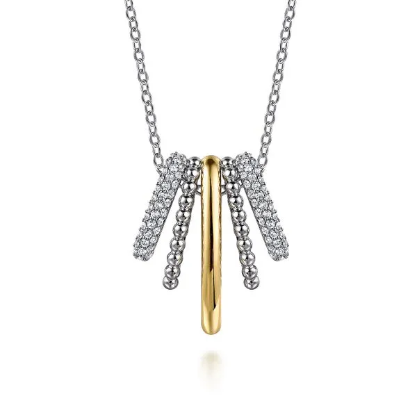 Gabriel 2 tone Bujukan White Sapphire Fashion Necklace