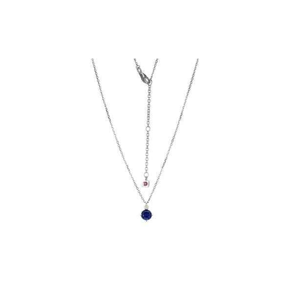 SS  Lab Grown Sapphire and Diamond Pendant similar item image