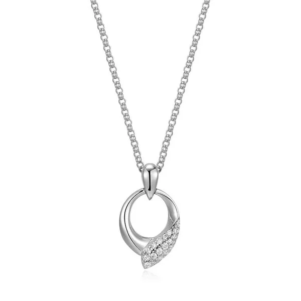 Elle Silver CZ Swirl Pendant