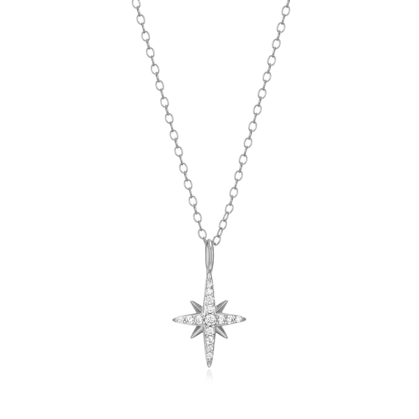 Sterling Silver Diamond Starburst Pendant