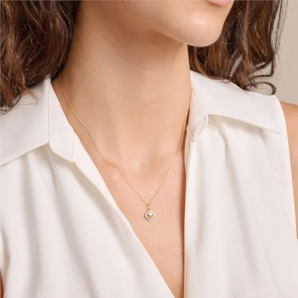 Yellow Gold Plated Silver Diamond Clover Pendant thumb image 3