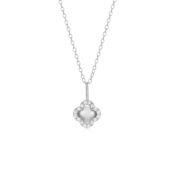 Silver Diamond Clover Pendant Carroll's Jewelers Doylestown, PA