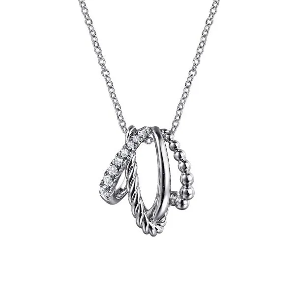 Gabriel Silver Bujukan White Sapphire Twisted Pendant