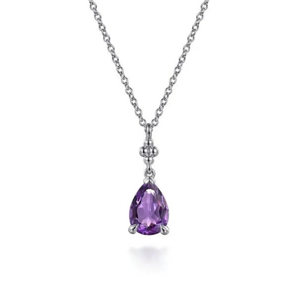 SS Amethyst solitaire Pendant Carroll's Jewelers Doylestown, PA
