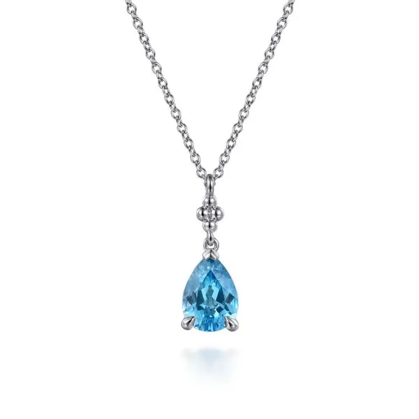 SS Blue Topaz solitaire Pendant Carroll's Jewelers Doylestown, PA