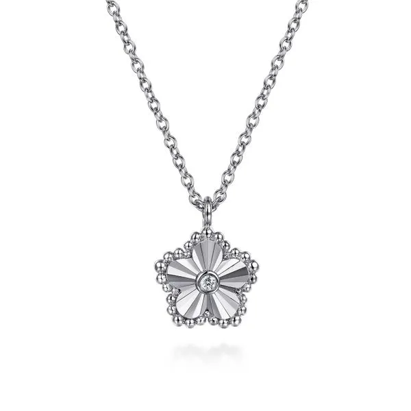 SS Flower Pendant with Diamond Carroll's Jewelers Doylestown, PA