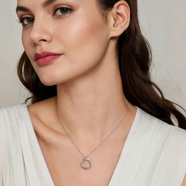 Gabriel 2 tone Bujukan Twisted Rope Circle Necklace Image 2 Carroll's Jewelers Doylestown, PA