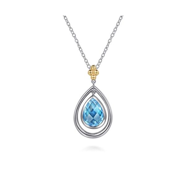 Gabriel SS/14kt Bujukan Blue Topaz Necklace Carroll's Jewelers Doylestown, PA