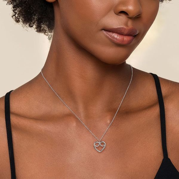 SS Heart and Infinity Pendant Image 2 Carroll's Jewelers Doylestown, PA