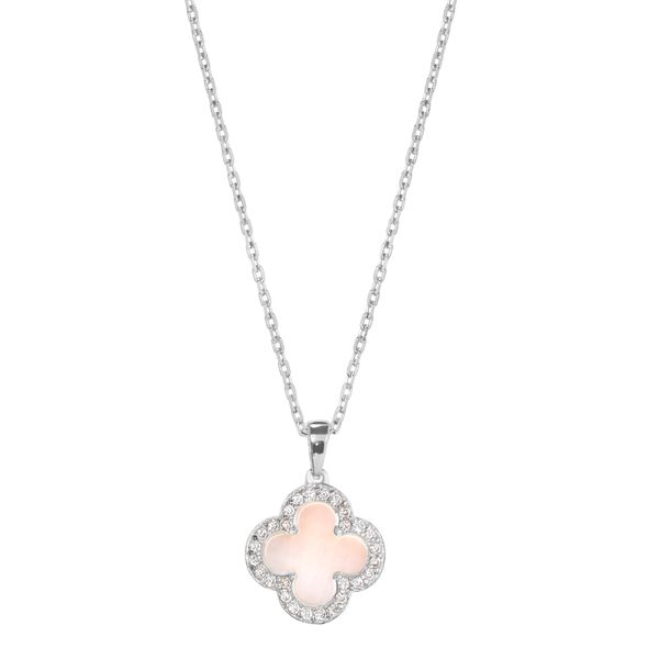 SS Pink MOP Clover Pendant Carroll's Jewelers Doylestown, PA