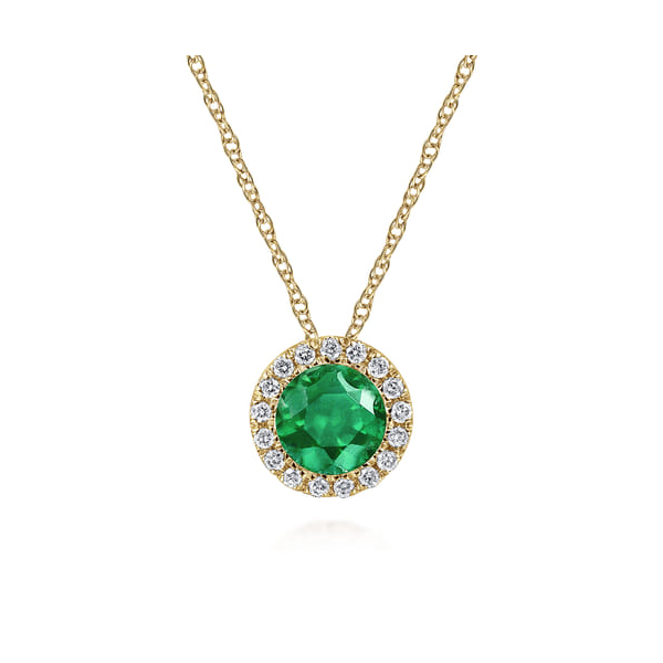 14kt YG Emerald & Diamond Pendant Image 2 Carroll's Jewelers Doylestown, PA