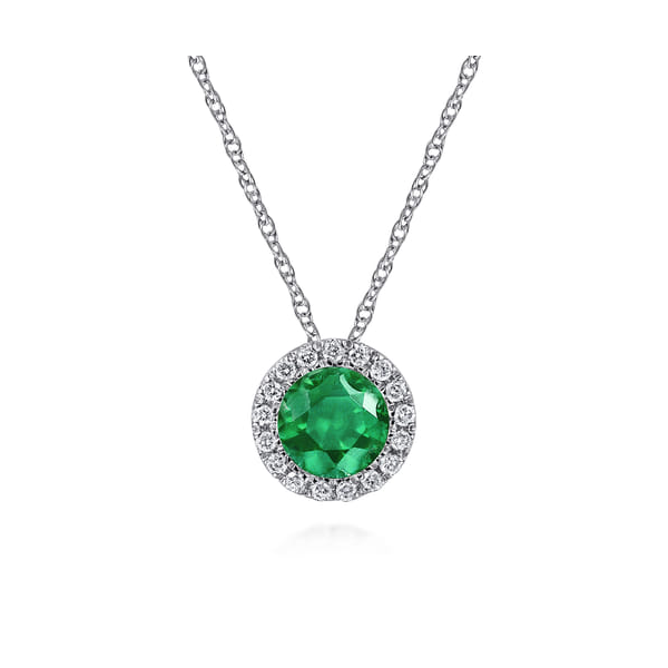14kt WG Emerald & Diamond Pendant Carroll's Jewelers Doylestown, PA