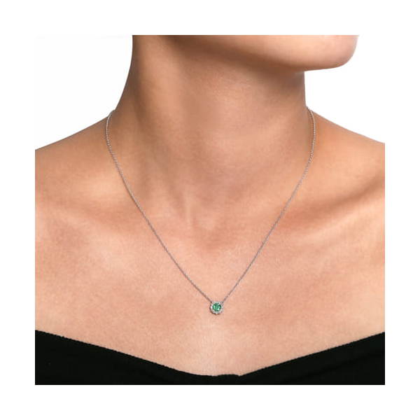 14kt WG Emerald & Diamond Pendant Image 2 Carroll's Jewelers Doylestown, PA