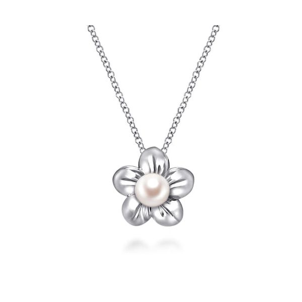 Gabriel Silver Pearl Flower Necklace Carroll's Jewelers Doylestown, PA